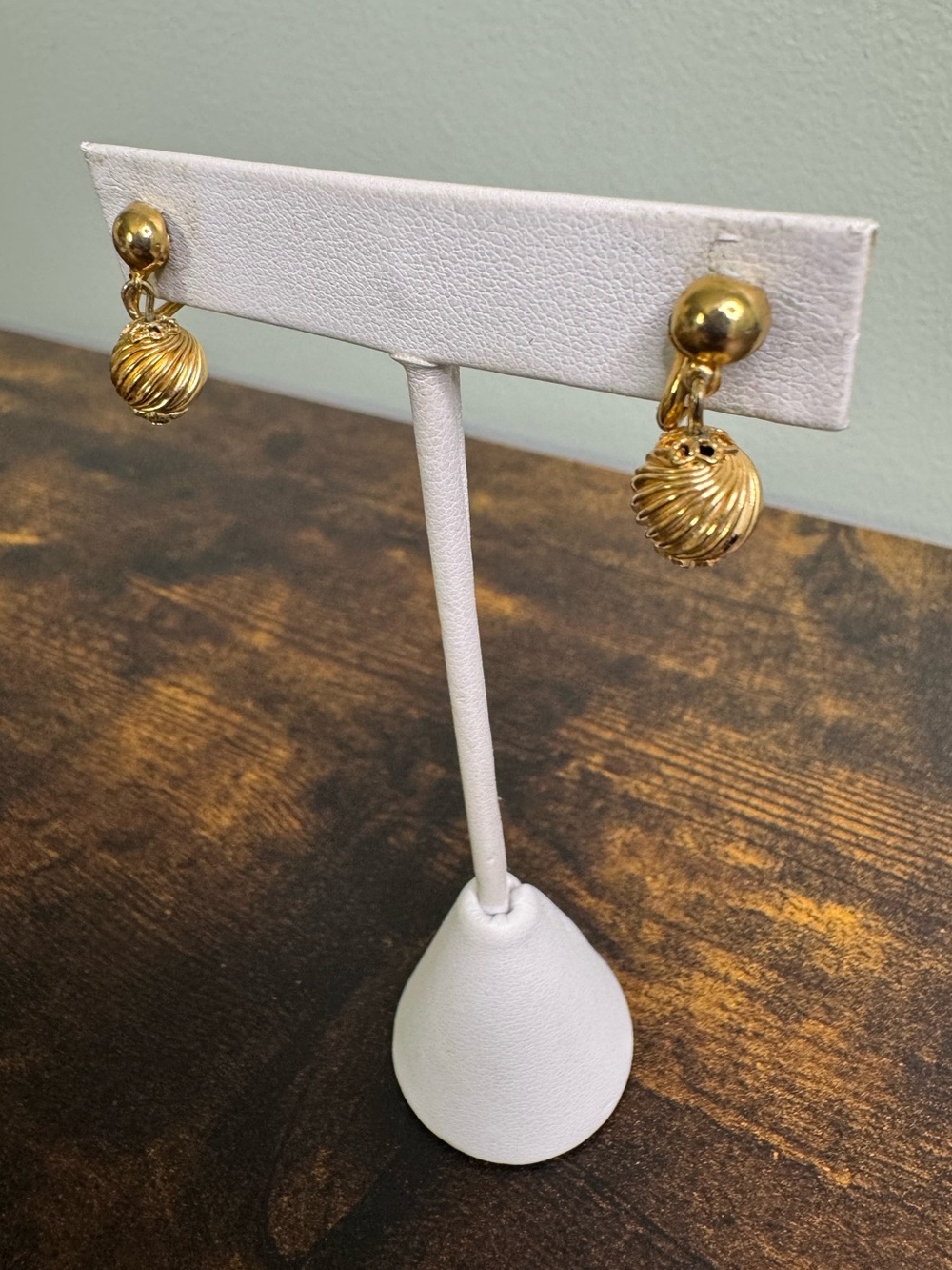 4/$20 Vintage Gold Swirl Drop Clip-On Earrings - Patented Backs